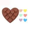 سيليكون قالب الكعكة 10 المشابك على شكل قلب الشوكولاته العفن الخبز DIY