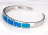 Whole Retail Fashion Fine Blue Fire Opal Bangles 925 Silver Plated Jewelry For Women BNT1807310199165663347749