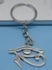 Fashion 20pcs Metal Silver Plated Rah Egypt Eye Of Horus Egyptian charms Key Ring Keychain Jewelry