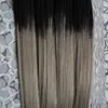 Chengfa Ombre Human Hair 400g 1G / S 400S Remy Micro Bead Hair Extensions T1B / Gray Micro Loop Human Hair Extensions