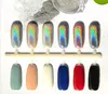 New Arrival Hurtownie-1g Laser Srebrny Holograficzne Nails Glitters DIY Nail Art Cekiny Chrome Pigment Dust Błyszczący Magiczny Lustro Laserowe