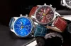 nouveau design Nouveau mode de luxe en faux cuir hommes verre Blue Ray Montres Quartz Analogique Montre Marque Casual cool Hommes Montres