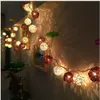3m 20 Rattan Balls Lights Led String Fairy Holiday Christmas Lights Outdoor Guirlande Lumineuse Exterieur Luces Decorativas