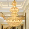 Lustres de Cristal Modernos Lustres de Lustre de Ouro Americano Lustres LED Euorpean Hotel Lobby Hall Stairway Home Inoodr Lighting