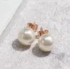 2015 Ny Mini Pearl Pendant Halsband och Earrring för kvinnor, 18K guldpläterade kedjor halsband och örhänge, mode smycken,