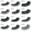 Multi Arten Mink Wimpern 50Pairs Baumwolle Stalk Lashes Natürliche 3D Mink falscher Wimpern voller Streifen schwarze Band Wimpern Verlängerung