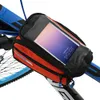 ロスホイール121273 1Lバイクサイクリングタッチスクリーンバッグフロントチューブパニエダブルポーチ5.5インチの携帯電話