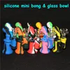 Silicone Bong Water Pipes Silicone Oil Rigs mini bubbler bong Hookahs Free Glass Bowl nectar collector dabber tools 5ml silicone container