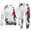 2018 Hot 2 Piece Set Hombres y mujeres Moda Casual Chándales Impresión 3D 23 Air Hoodies Hooded + Pants Sudadera Chándal