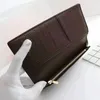 Designer Purses Classic Long Wallet Standard Wallet For Men Organizer Long Purse Money Bag dragkedja Pouch Damier Coin Pocket Note