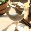 Kreatywna żywica Joga Kot Figurka Vintage Lucky Cat Statua Home Decor Crafts Room Decoration Obiekty Żywica Zwierząt Sporty Figurka