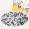 Round geometric ray pattern carpet floor mat, suitable for bedroom living room coffee table, computer chair