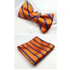 Gusleson New Design Self Bow Tie and Hanky Set Silk Jacquard Woven Men Bowtie Pocket Square Handkerchiefスーツウェディングパーティー275K