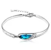 Choucong Original Brand Desgin Cute Luxury Jewelry 925 Sterling Silver Filled Stunning Blue Crystal Party Wedding Chain Bracelet Gift
