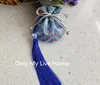 Chinese Tassel Small Silk Satin Pouch Drawstring Bag Jewelry Packaging High Quality Mini Gift Bags Sachet size 8x9cm 2pcs/lot