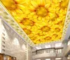 사용자 정의 벽 종이 홈 장식 천장 거실 장식 3D 벽지 해바라기 식물 꽃 3D 천장 벽지 벽에 대 한 3 D