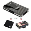 Carbon Fiber Credit Card Holder 2020 New Pulling Straps Version RFID Blocking Anti Scan Metal Wallet Money Cash Clip285h