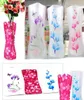 400pcs 12 * 27cm Creative Clear Eco-Friendly Foldbar Folding Flower Pvc Vase Unbreadable Reusable Home Wedding Party Decoration