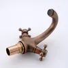 Luxury Vintage Retro Antique Brass Single Dual Handle Bathroom Sink Faucet Lavatory Faucet Basin Sink Faucet Contemporary