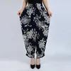 Plus Size Casual Solta Vintage Algodão Linho Calças de Harem Calças Mulheres Elástico Cintura Alta Lega Calças Mulheres Calças LQ0026