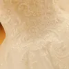 Robes de mariée à manches longues de mode pas cher sur l'épaule Illusion dentelle paillettes col en V une ligne Tulle Applique Court train robes de mariée