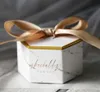 2021 New creative Favor Holders wedding candy boxes with grey ribbons paper bags marble printed 78246cm chololate container so7323608