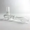 ガラスのハンドルのフックのアダプターの水の棘の灰キャッチャーDIYのアクセサリー喫煙のための18mmの厚いパイレックスのガラスの水道管