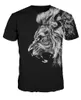 Summer Black 3D Lion T-Shirt Men Fitness T-shirt Casual Mens Streetwear For Par Clothing Hip Hop T Shirt Topps S-3XL