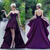 Abiti da ballo sexy viola 2019 Sweetheart Backless High Low Abiti da sera convenzionali Abito da cocktail party di laurea Vestido de Festa Custom