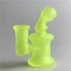 Mini glazen bong waterpijpen met 3,2 inch licht glans gloed in de donkere dikke pyrex 14mm vrouwelijke handbreker bongs rigs