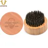 MOQ 100pcs Custom Bamboo Beard Brushes Engraved Your LOGO Eco-friendly Ecological Protection Handle with Boar Bristle Round Men Beards Brush