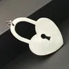 Gnayy sieraden 5 stks veel zilver roestvrij staal hoog gepolijst grote hartslot hanger charms ketting geen ketting in bulk