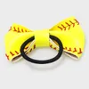 softballsunny jaune softball baseball basketball sport fleurs arcs cheveux mère filles bijoux cadeaux pince à cheveux ou arc de cheveux