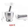 Garlic Grinder Practical Stainless Steel Mortar and Pestle Kitchen Garlic Herb Mills Grinder Bowl Kitchen Cooking Tool WX9-357