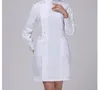 Longo-luva de enfermagem vestuário inverno gola grossa feminino o-pescoço casaco Médico Serviços lab casacos branco azul cor rosa