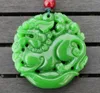 Ny naturlig jade Kina grön jade hänge halsband amulet lycklig gud beast staty samling sommar ornament natursten