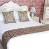 Polyester Bedspread Double Layer Bed Runner Throw Bedding Single Queen King Bed Tail Towel Protector Home Hotel Decor