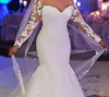Plus Size Mermaid Wedding Dresses 2019 Selling New Custom Court Train Applique Beaded Off-the-Shoulder Long Sleeve Bridal Gown220i