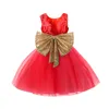 Dziewczyny Księżniczka Dress Kids V-backless Duża suknia kwiatowa dla niemowlęcia dla niemowlęcia 1 rok przyjęcia urodzinowe noszenie vestidos bebes infantil