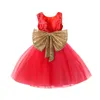 Girl039s Abiti Ragazze Principessa Abito Bambini Vbackless Grande fiocco Fiore Abito per neonata 1 anno Festa di compleanno Indossare Vesti7729284