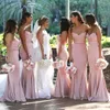 Blush Pink African Cheap Mermaid Bridesmaid Dresses Sweetheart Plus Size Lång golvlängd blixtlås Vigggäst Maid av hedersklänningar