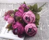 2st 18 färger 13 huvuden gäng 50cm peony silke falska blommor konstgjorda växter bröllop centerpieces party flower wall decoration