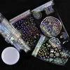 Holografisk nagelfolie Laserblomma Dreamcatcher Mixed Patterns Galaxy Manicure Nail Art Transfer Sticker Set för Christmas Halloween Party