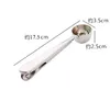 Multifunctional Stainless Steel Coffee Measuring Scoop With Bag Clip Sealing Tea Measuring Spoon Kitchen Tool c535