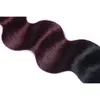 1B / 99J dunkles Wein Ombre Haar 4 Bundles Körper-Wellen-brasilianisches Ombre Farbige Menschenhaar-Webart 4 Bundles Haar-Verlängerung 12-26 Zoll