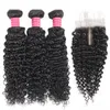 8a Peruvian Virgin Human Hair 3 wiązki z koronką 4x4 LUCE LUSE FALE FALE FALE FALE PROGHT WATA WATA Głębokie Kurly Peruvian Virgin 2520778