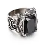 Mäns Silver Vintage Gothic Dragon Claw Biker Ring Band Grön Röd Vit Gul CZ Zirkon Kristall Rostfritt Stål Fashion Cross Finger Ring Smycken