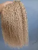 Brazilian Human Virgin Remy Kinky Lockigt Hair Weft Blond Färg Obearbetad Baby Mjuka Extensions 100 g/bunt Produkt