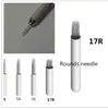 100 st 3R 5R 7R 9R7R 19R 21R Nålar för manuell penna Semi Permanent Makeup Manuell dimma Microblading Eyebrow Pen Nålar