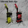 DHL gratuit populaire silicone narguilé eau bangs huile Dab Rigs tuyaux avec embout en silicone arc en verre de 14mm pour bong